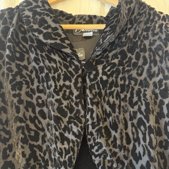 Cornelia Women Sz S Y2K Velvet Burnout Black Leopard Bodice Maxi Dress & Top - Picture 6 of 13